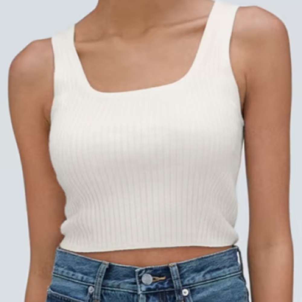 NWT (SET OF 2) Black & Off-White Everlane The Cotton Merino Cami (SOLD OUT)!!!